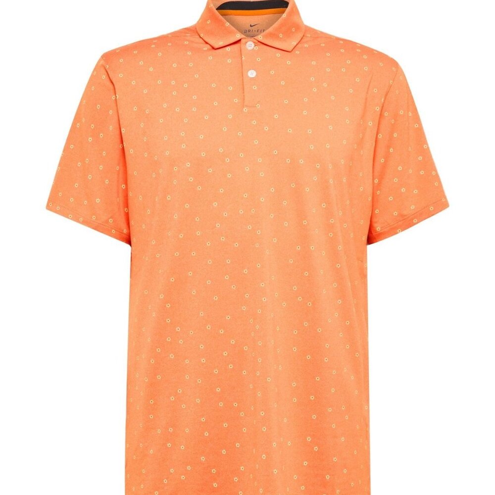 NIKE Men's Dri-Fit Vapor Print Golf Orange Floral Polo Shirt Size S